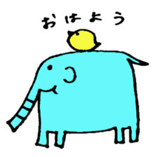 elephant & chick sticker #10619024