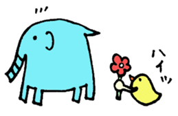 elephant & chick sticker #10619061