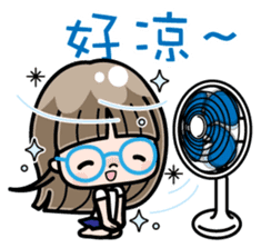 Cute girl with round glasses 3 (CH) sticker #10619883