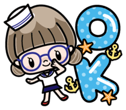 Cute girl with round glasses 3 (CH) sticker #10619896