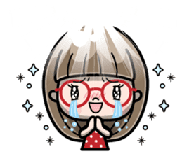 Cute girl with round glasses 3 (CH) sticker #10619899