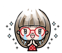 Cute girl with round glasses 3 (CH) sticker #10619899