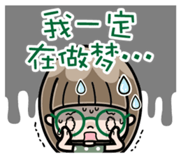 Cute girl with round glasses 3 (CH) sticker #10619907