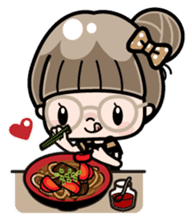 Cute girl with round glasses 3 (CH) sticker #10619908