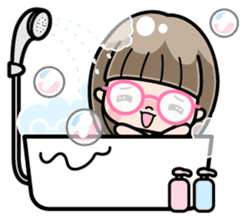 Cute girl with round glasses 3 (CH) sticker #10619909