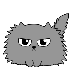 Spherical fluffy cat