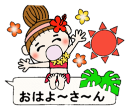 Hawaiian Girl ocyame balloon of 1 sticker #10623304