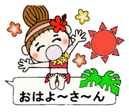 Hawaiian Girl ocyame balloon of 1 sticker #10623304