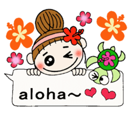 Hawaiian Girl ocyame balloon of 1 sticker #10623308