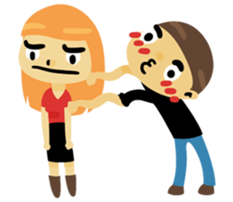 Angry couple sticker #10624155