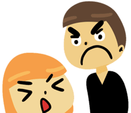 Angry couple sticker #10624158
