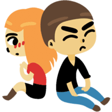 Angry couple sticker #10624165