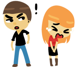 Angry couple sticker #10624174