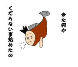 Invective human face fish Messi sticker #10630644