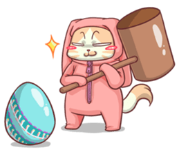 CatRabbit ; Happy Easter sticker #10631763