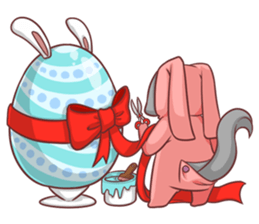 CatRabbit ; Happy Easter sticker #10631775