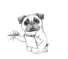 Melancholy Pug 1 sticker #10637716