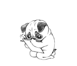 Melancholy Pug 1 sticker #10637717