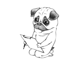 Melancholy Pug 1 sticker #10637718