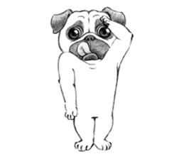 Melancholy Pug 1 sticker #10637722
