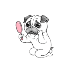 Melancholy Pug 1 sticker #10637724