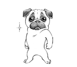 Melancholy Pug 1 sticker #10637730