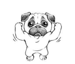 Melancholy Pug 1 sticker #10637732