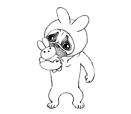 Melancholy Pug 1 sticker #10637735