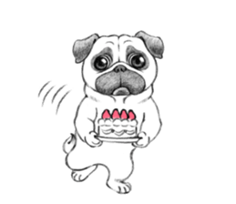 Melancholy Pug 1 sticker #10637740