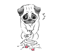 Melancholy Pug 1 sticker #10637741