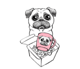 Melancholy Pug 1 sticker #10637743