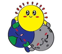 Moon, Sun and Earth sticker #10638125