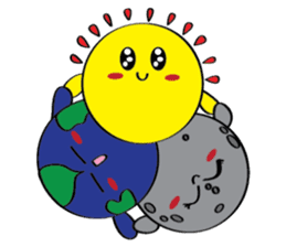 Moon, Sun and Earth sticker #10638125