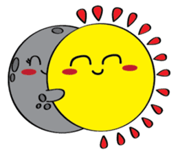 Moon, Sun and Earth sticker #10638130