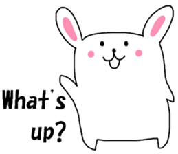 Fluffy rabbita speaking English sticker #10638834