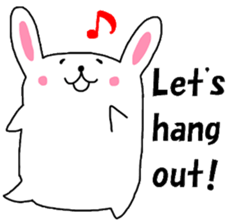 Fluffy rabbita speaking English sticker #10638835