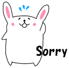 Fluffy rabbita speaking English sticker #10638836