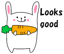 Fluffy rabbita speaking English sticker #10638840