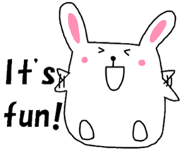 Fluffy rabbita speaking English sticker #10638841