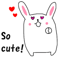 Fluffy rabbita speaking English sticker #10638844