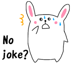 Fluffy rabbita speaking English sticker #10638848