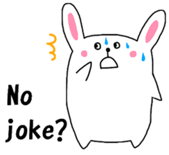 Fluffy rabbita speaking English sticker #10638848