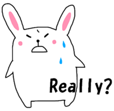 Fluffy rabbita speaking English sticker #10638849