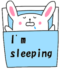 Fluffy rabbita speaking English sticker #10638851