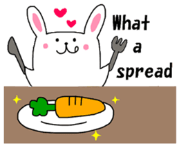 Fluffy rabbita speaking English sticker #10638852