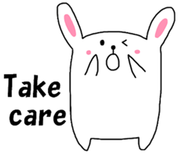 Fluffy rabbita speaking English sticker #10638853