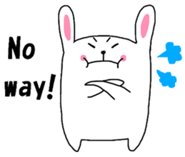 Fluffy rabbita speaking English sticker #10638854