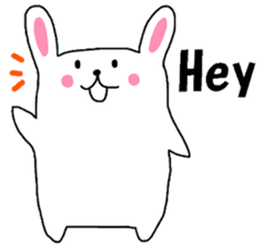 Fluffy rabbita speaking English sticker #10638856