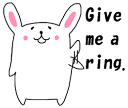 Fluffy rabbita speaking English sticker #10638858