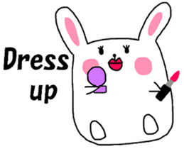 Fluffy rabbita speaking English sticker #10638863